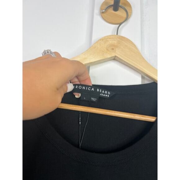 NWT Veronica Beard Hannock Ruched Short Sleeve Black Casual Mini Dress - Picture 4 of 8